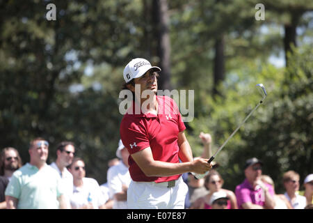 Charlotte, North Carolina, USA. 4. Mai 2014. MARTIN FLORES Abschlag am Loch 6 Sonntag während der Endrunde der Wells Fargo Championship im Quail Hollow Country Club in Charlotte, North Carolina. © Matt Roberts/ZUMAPRESS.com/Alamy Live-Nachrichten Stockfoto