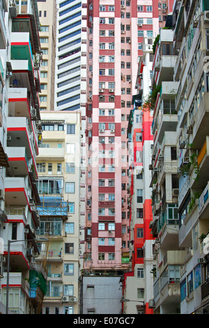 Hong Kong Gehäuse, hoch steigen Mehrfamilienhäuser In Causeway Bay. Stockfoto