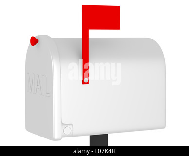 3D Rendering einer geschlossenen Mail-Box mit der Flagge oben Stockfoto