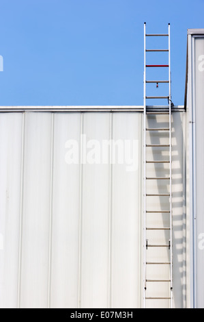 Sicherheit Leiter auf industrielle Fassade Stockfoto