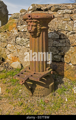 Teil von einem alten Dorf Pumpe, Trefor, Anglesey Stockfoto