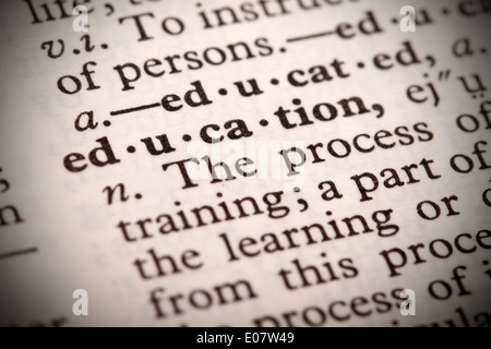 Das Wort "Definition" in einem Wörterbuch Stockfoto