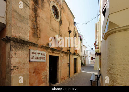 Das 16. Jahrhundert Kirche Ayias Ekaterinis (Heilige Katharina) Stadt Chania Kreta Griechenland diente als Bäckerei ein Stockfoto