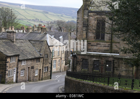 Kirche Street South in Derbyshire Peak District Stadt von Glossop Stockfoto