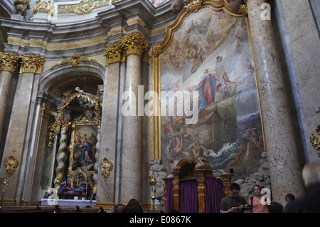 Kirche, Kloster Weltenburg Weltenburg an der Donau in Bayern, Deutschland. Stockfoto