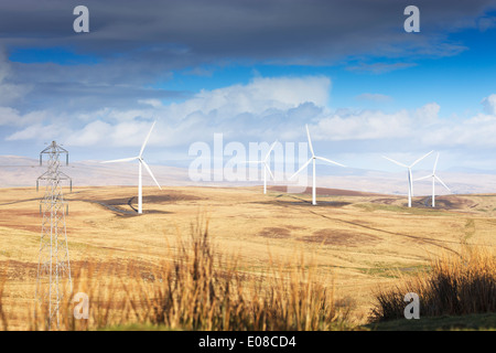 Windkraftanlagen an Mynydd y Betws Wind Farm Ponterdawe Swansea Tal Neath Port Talbot West Glamorgan Wales Stockfoto