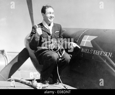 Dänische Pilot, der mit der Royal Air Force in England, ca. 1942 dient Stockfoto