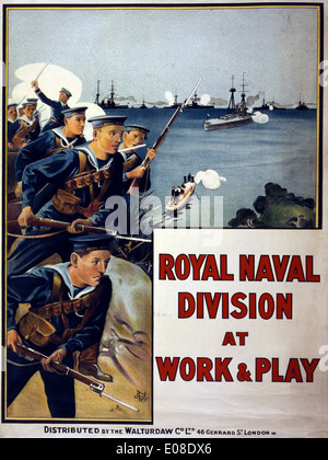 Royal Naval Division Rekrutierung Plakat Stockfoto