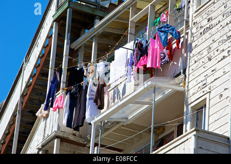 Trocknung Verfall, mieten niedrigen Gehäuse, San Francisco. Stockfoto