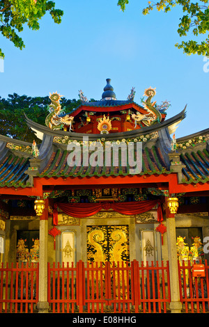 Thian Hock Keng Tempel bei Sonnenaufgang, Chinatown, Singapur. Stockfoto