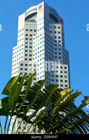 UOB Gebäude in Singapur Business District. Stockfoto