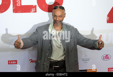 Hamburg, Deutschland. 5. Mai 2014. US-amerikanische Sängerin Percival Posen auf dem roten Teppich für die deutsche Erstaufführung des Thrillers "Zulu" im Cinemaxx Dammtor in Hamburg, Deutschland, bin 5. Mai 2014. Foto: GEORG WENDT/Dpa/Alamy Live News Stockfoto