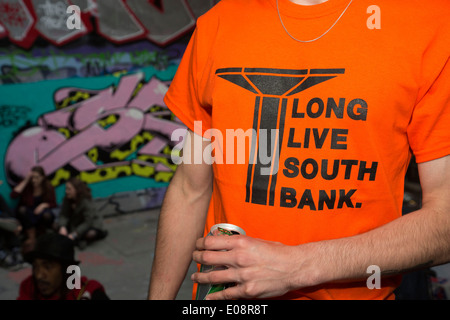 Skateboard Jam in die Unterkirche, die ersten 12 Monate der langen Leben South Bank Kampagne zu feiern. London, UK. Stockfoto