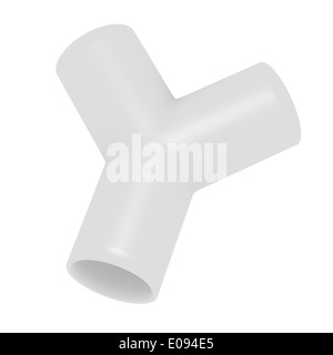 3D Rendering einer PVC Y Joint Pipe Stockfoto