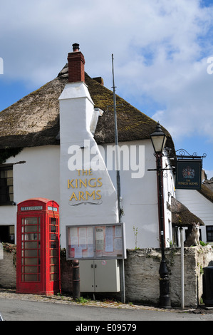 Das historische Kings Arms Public House in The Square, Winkleigh, Devon, UK Stockfoto