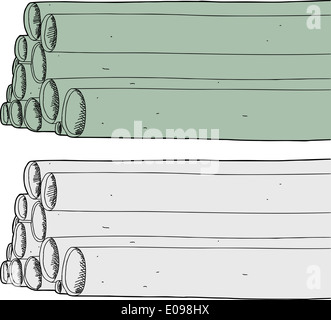 Isolierte neue Rohre auf weißem Hintergrund Stockfoto