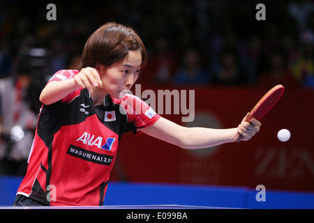 1. Yoyogi-Gymnasium, Tokio, Japan. 5. Mai 2014. Kasumi Ishikawa (JPN), 5. Mai 2014 - Tischtennis: 2014 World Team Tischtennis Meisterschaften Frauen Finalmatch zwischen China 3-0 Japan am 1. Yoyogi-Gymnasium, Tokio, Japan. © Yohei Osada/AFLO SPORT/Al Stockfoto