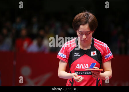 1. Yoyogi-Gymnasium, Tokio, Japan. 5. Mai 2014. Kasumi Ishikawa (JPN), 5. Mai 2014 - Tischtennis: 2014 World Team Tischtennis Meisterschaften Frauen Finalmatch zwischen China 3-0 Japan am 1. Yoyogi-Gymnasium, Tokio, Japan. © Yohei Osada/AFLO SPORT/Al Stockfoto