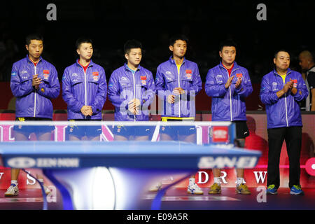 1. Yoyogi-Gymnasium, Tokio, Japan. 4. Mai 2014. China Team Group, 4. Mai 2014 - Tischtennis: 2014 Team Tischtennis Weltmeisterschaften Männer Halbfinalspiel zwischen China Chinese Taipei 0-3 am 1. Yoyogi-Gymnasium, Tokio, Japan. © Yusuke Nakanishi / Stockfoto