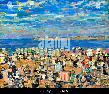 Strand von St Malo 1907 Maurice Prendergast 1859-1924 amerikanische Vereinigte Staaten von Amerika Stockfoto