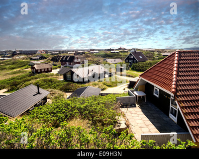 Sommer Ferienhaus Ferienhäuser an der Westküste in Dänemark Stockfoto