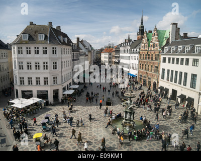 Amagertorv - Hauptplatz in Kopenhagen, Dänemark Stockfoto