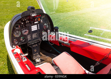 Microlight Flugzeug-Cockpit Stockfoto