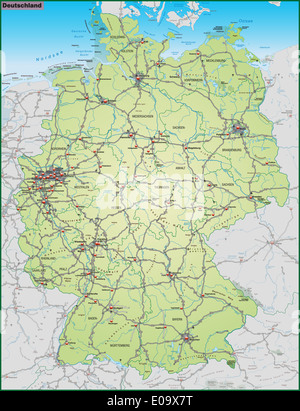 Autobahn Karte Deutschland Vektor Abbildung - Bild: 130614552 - Alamy