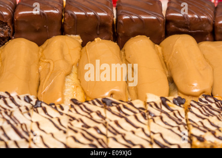 Süße Eclairs Kuchen hautnah Stockfoto