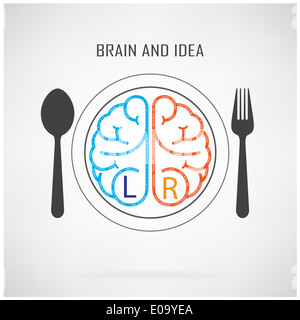 Kreative links Gehirn und Rechte Gehirnhälfte Idee Konzept im Hintergrund, Business-Konzept. Stockfoto