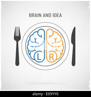Kreative links Gehirn und Rechte Gehirnhälfte Idee Konzept im Hintergrund, Business-Konzept. Stockfoto