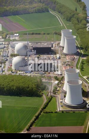 Luftaufnahmen des Atomkraftwerks Biblis. 17.04.2014 Stockfoto