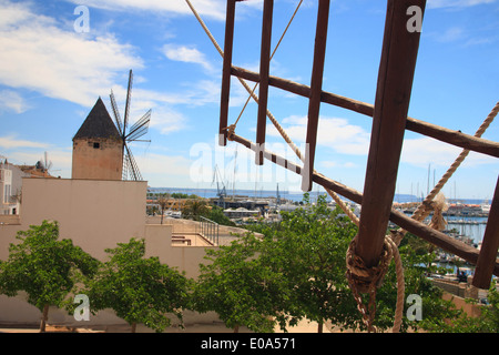 Windmühle in Palma, Mallorca, Spanien Stockfoto