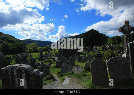 Kloster Glendalough in Irland berühmte Besucher Website Stockfoto