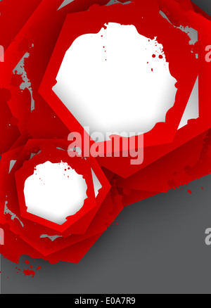 Hintergrund mit roten Sechsecken. Abstrakte Darstellung Stockfoto