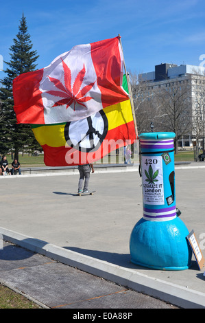 Bilder vom jährlichen 420 pro Cannabis Tag in London, Ontario am 20. April 2014 statt. Stockfoto