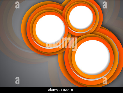 Hintergrund mit orangen Kreisen. Abstrakte Darstellung Stockfoto