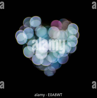 Valentines abstrakte Herzform Leuchten Stockfoto
