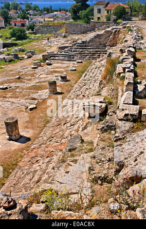 Das Telesterion in der archäologischen Stätte von Eleusis ('Elefsis' oder "Elefsina"), Attika, Griechenland Stockfoto