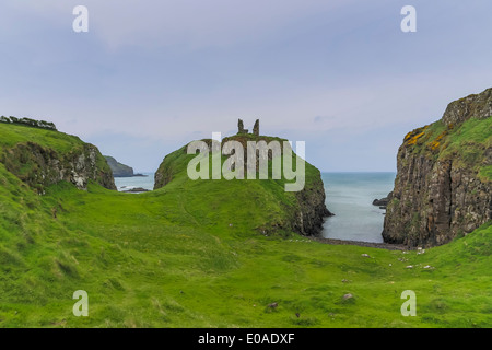 Kinbane Castle auf Kinbane Head Northern Ireland Stockfoto
