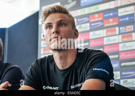Belfast, Nordirland, Vereinigtes Königreich. 7. Mai 2014. Deutsche Radfahrer Marcel Kittel bei der Pressekonferenz, der Giro d ' Italia Radrennen Kredit zu starten: Stephen Barnes/Alamy Live News Stockfoto