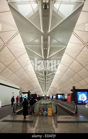 Laufband, Hong Kong International Airport, Insel Chek Lap Kok, China Stockfoto