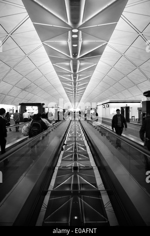 Laufband, Hong Kong International Airport, Insel Chek Lap Kok, China Stockfoto