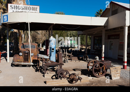 Alte Tankstelle, Shoshone, Kalifornien, USA. Stockfoto