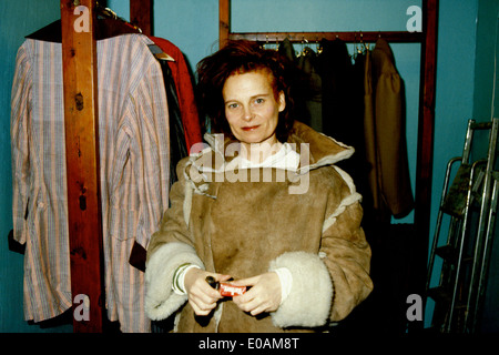 Britische Modedesignerin Vivienne Westwood in ihrem Worte Ende Laden auf dem Königsweg, Chelsea, London Stockfoto