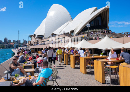 Sydney Australien, Sydney Hafen, Hafen, East Circular Quay, Sydney Opera House, Promenade, Opera Bar, Restaurant Restaurants Essen Essen Essen Café Cafés, al frees Stockfoto