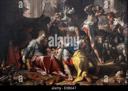 Joachim Wtewael (1566-1638). Niederländischer Maler. Die Anbetung der Hirten, 1598. Centraal Museum. Utrecht. Niederlande. Stockfoto