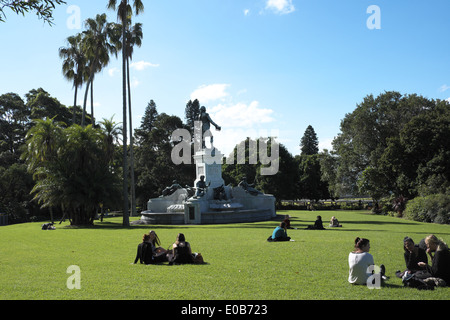 Statue von Captain Arthur Phillip der erste Gouverneur von New South Wales, Royal Botanic Gardens in Sydney, Australien Stockfoto