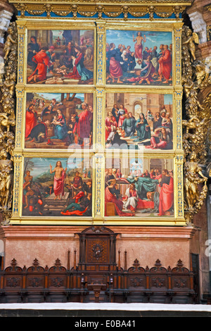 Die Meisterwerke aus dem 16. Jahrhundert an die Türen von den Hochaltar in der Kathedrale von Valencia Stockfoto