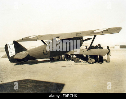 Französischen Langstrecken-Maschine. Hinaidi Flugplatz Pelletier Oisy Breguet 19 Stockfoto